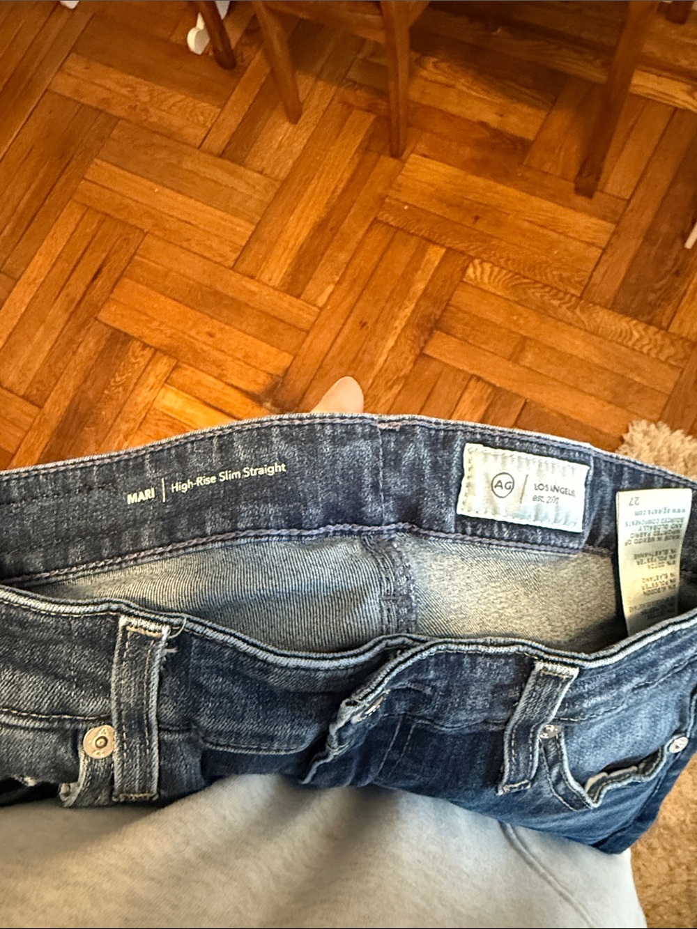 Ag Adriano Goldschmied Mari High-Rise Slim Straight Jeans - Medium Blue Wash